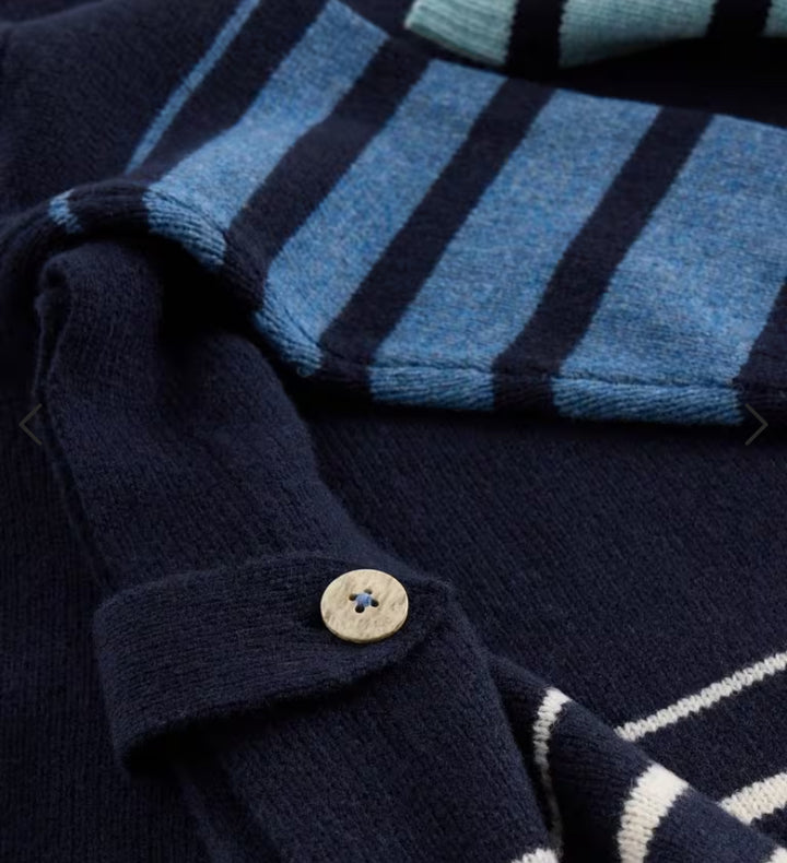 IVY SIDE SLIT THROWN ON JUMPER NAVY MULTI