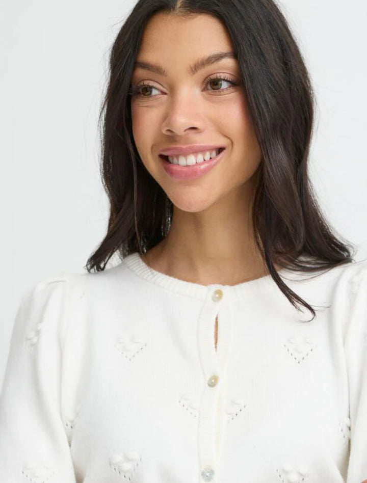 MARSHMALLOW MANINA STRUCTURED CARDIGAN