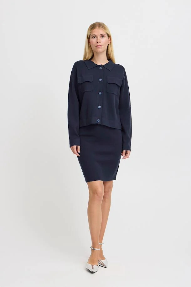 OTARI CARDIGAN NAVY BLAZER