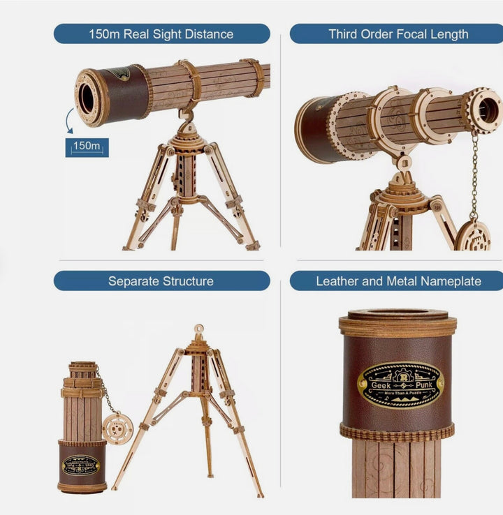 WOODEN BUILD YOUR OWN MONOCULAR TELESCOPE