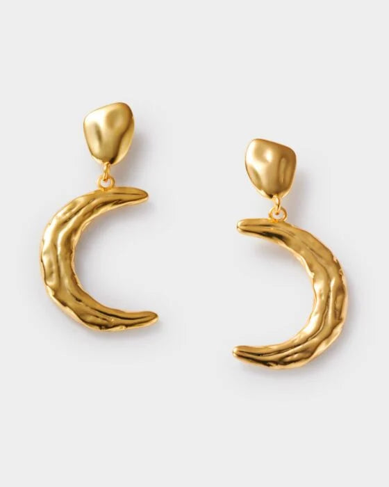 SOLESI MOON WATERPROOF GOLD EARRINGS