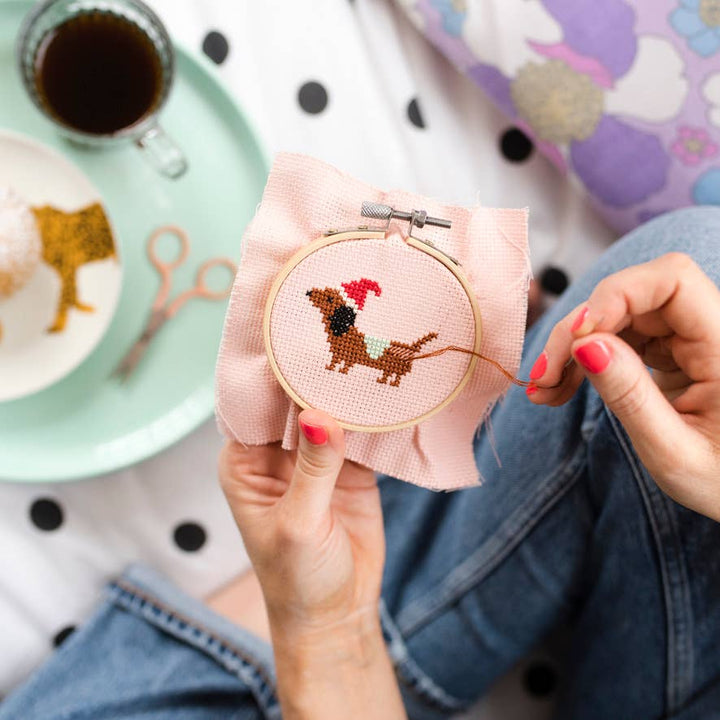 Christmas Dachshund Cross Stitch Kit