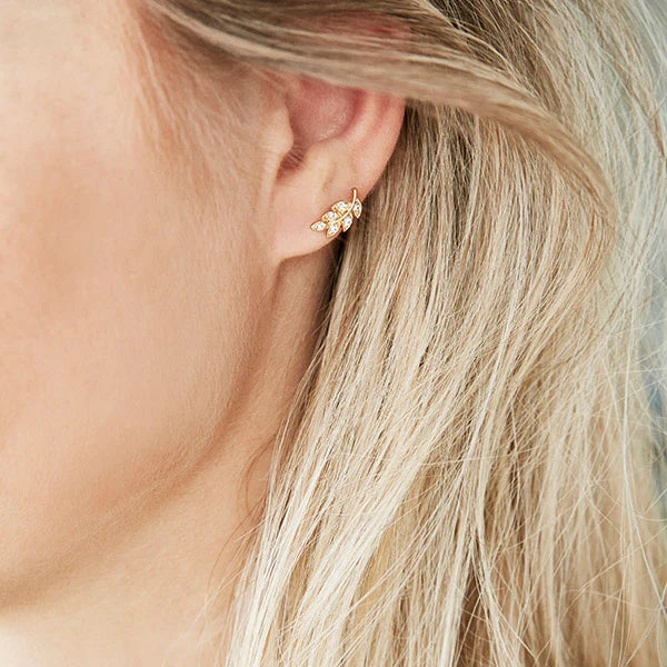 IMOGEN CRYSTAL LEAF EARRINGS