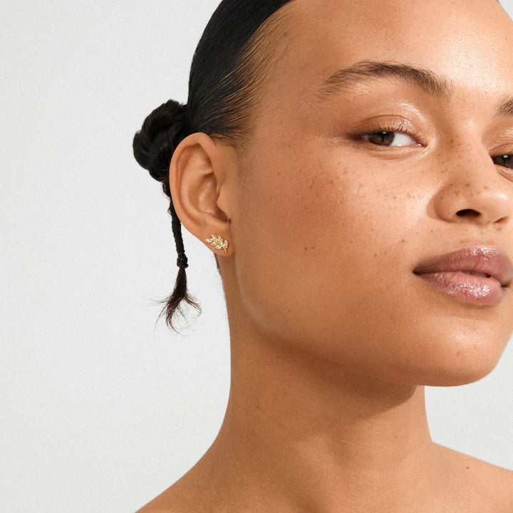 IMOGEN CRYSTAL LEAF EARRINGS