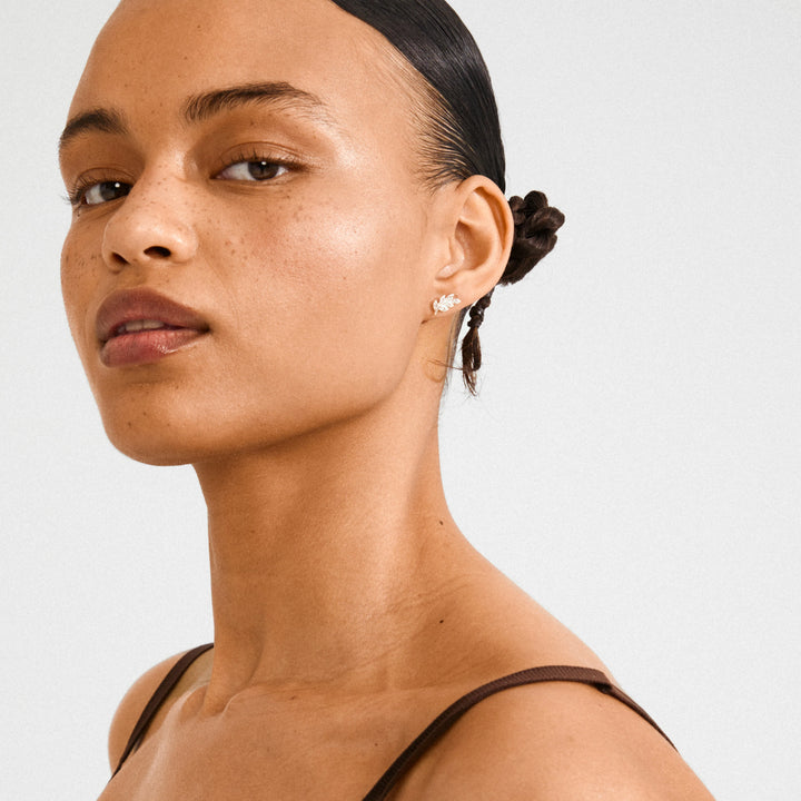 IMOGEN CRYSTAL LEAF EARRINGS