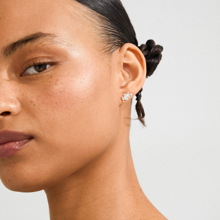 IMOGEN CRYSTAL LEAF EARRINGS