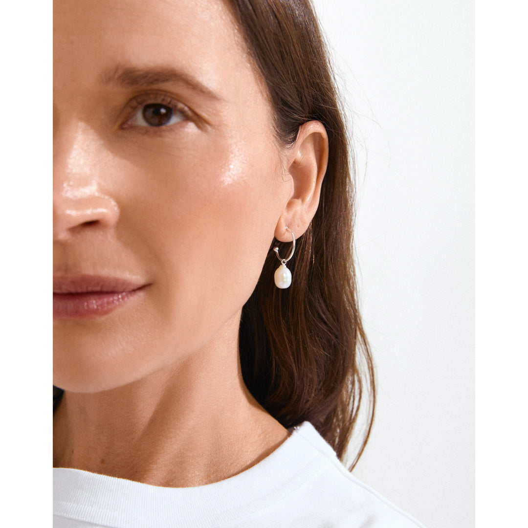 PEARL DROP EARRINGS SILVER