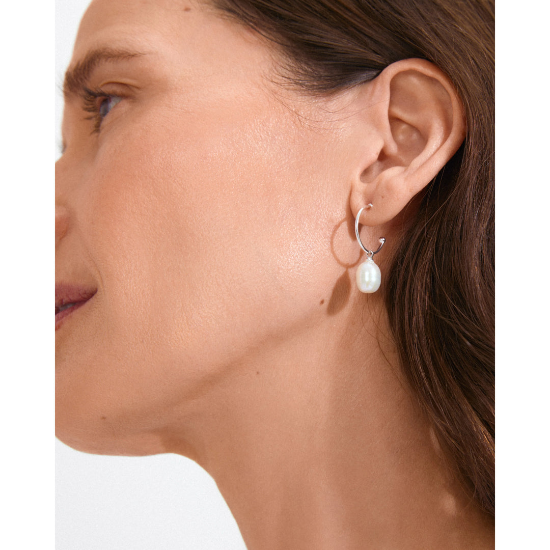 PEARL DROP EARRINGS SILVER