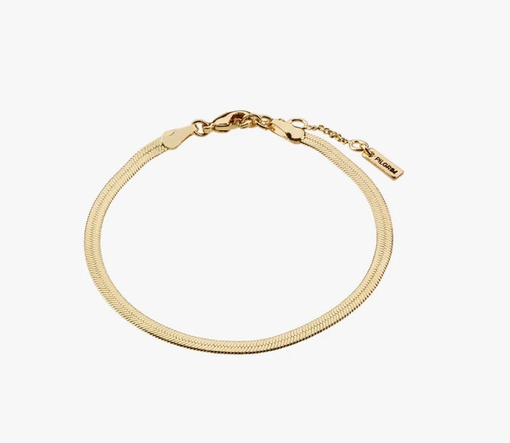 JOANNA RECYCLED GOLD PLATED FLAT SNAKE CHAIN BRACELET