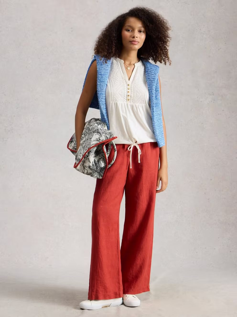 PEONY SLEEVELESS SHIRT BRILLIANT WHITE