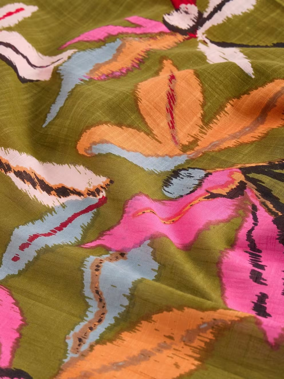 CALLIE PRINTED SCARF GREEN MLT