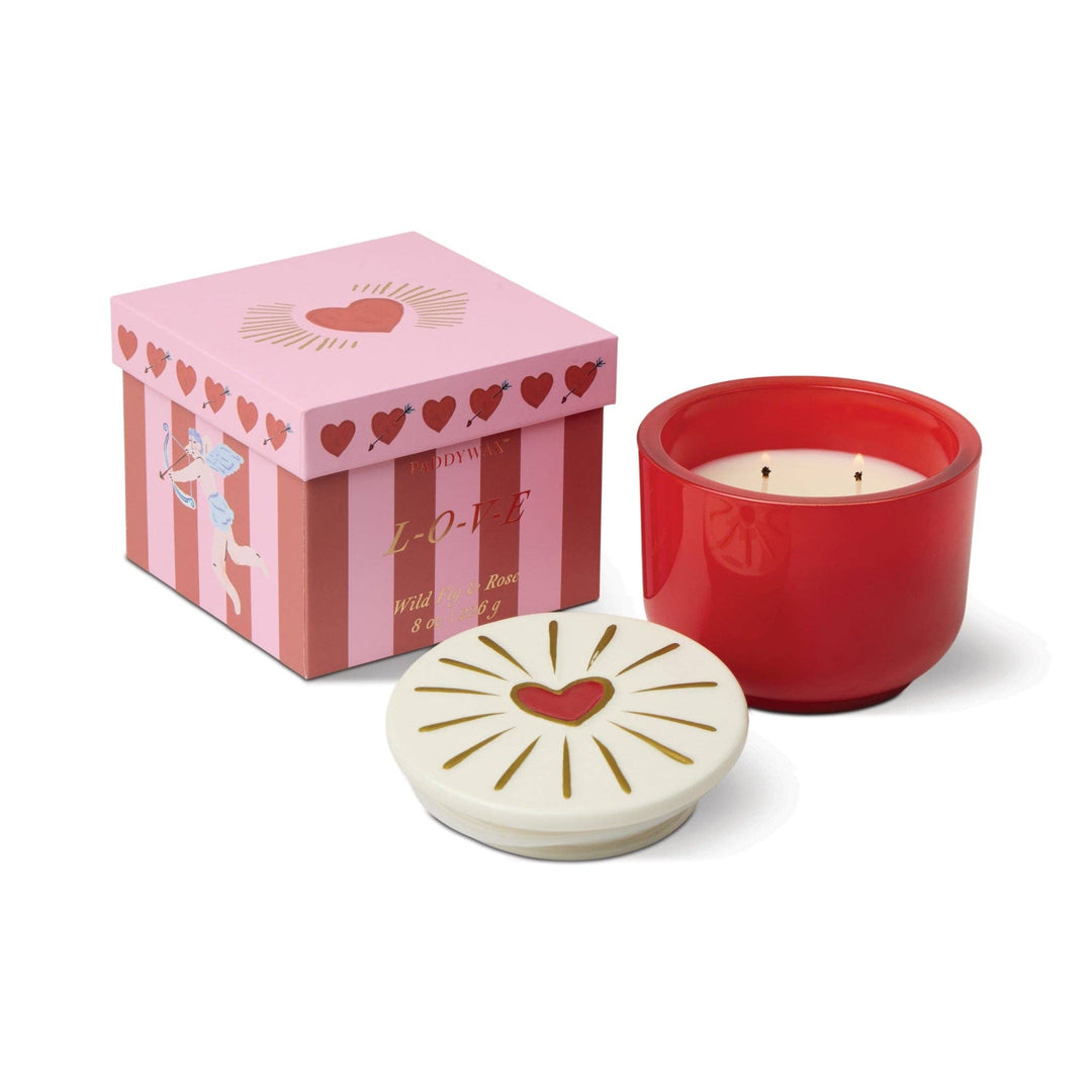 Paddywax Charmed Glass Candle Heart - Wild Fig & Rose