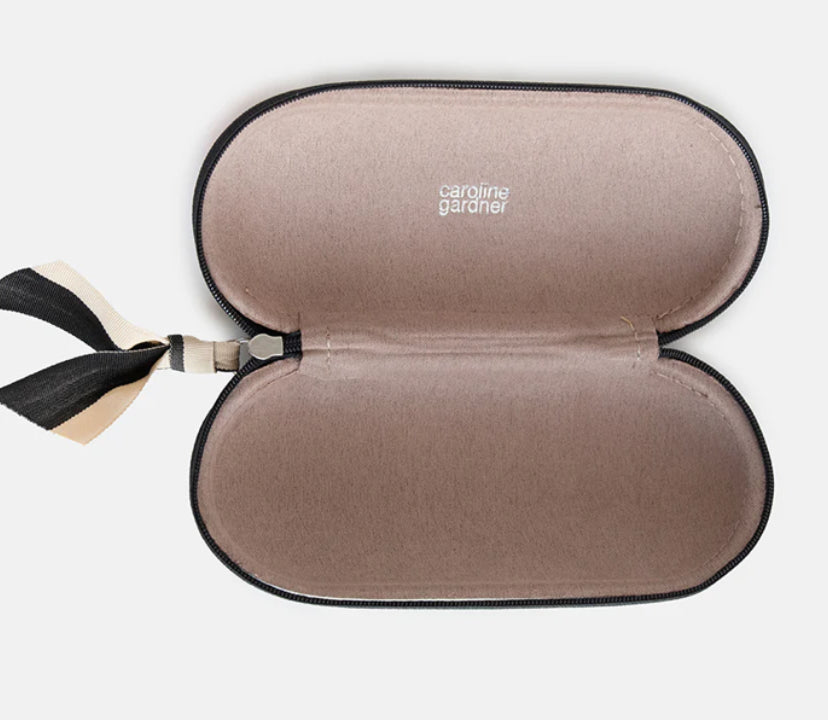 MULTI FLOWER CHARCOAL ZIP GLASSES CASE