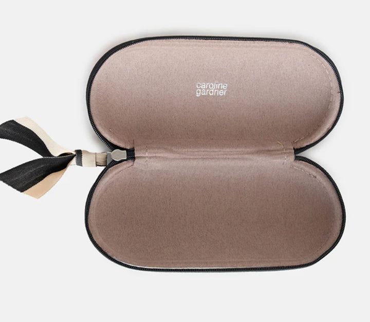 MULTI FLOWER CHARCOAL ZIP GLASSES CASE