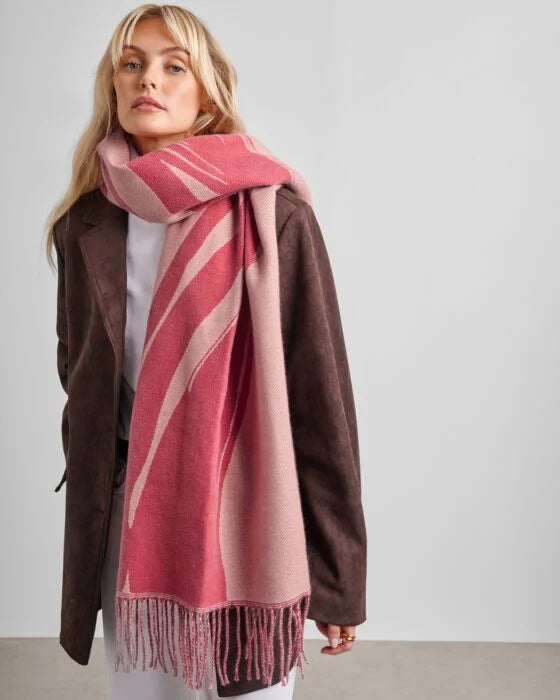 PRINTED BLANKET SCARF | ABSTRACT
BRUSH STROKE | PINK RASPBERRY