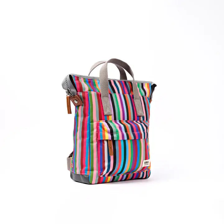 Bantry Backpack in Multi Stripe Canvas: Small
