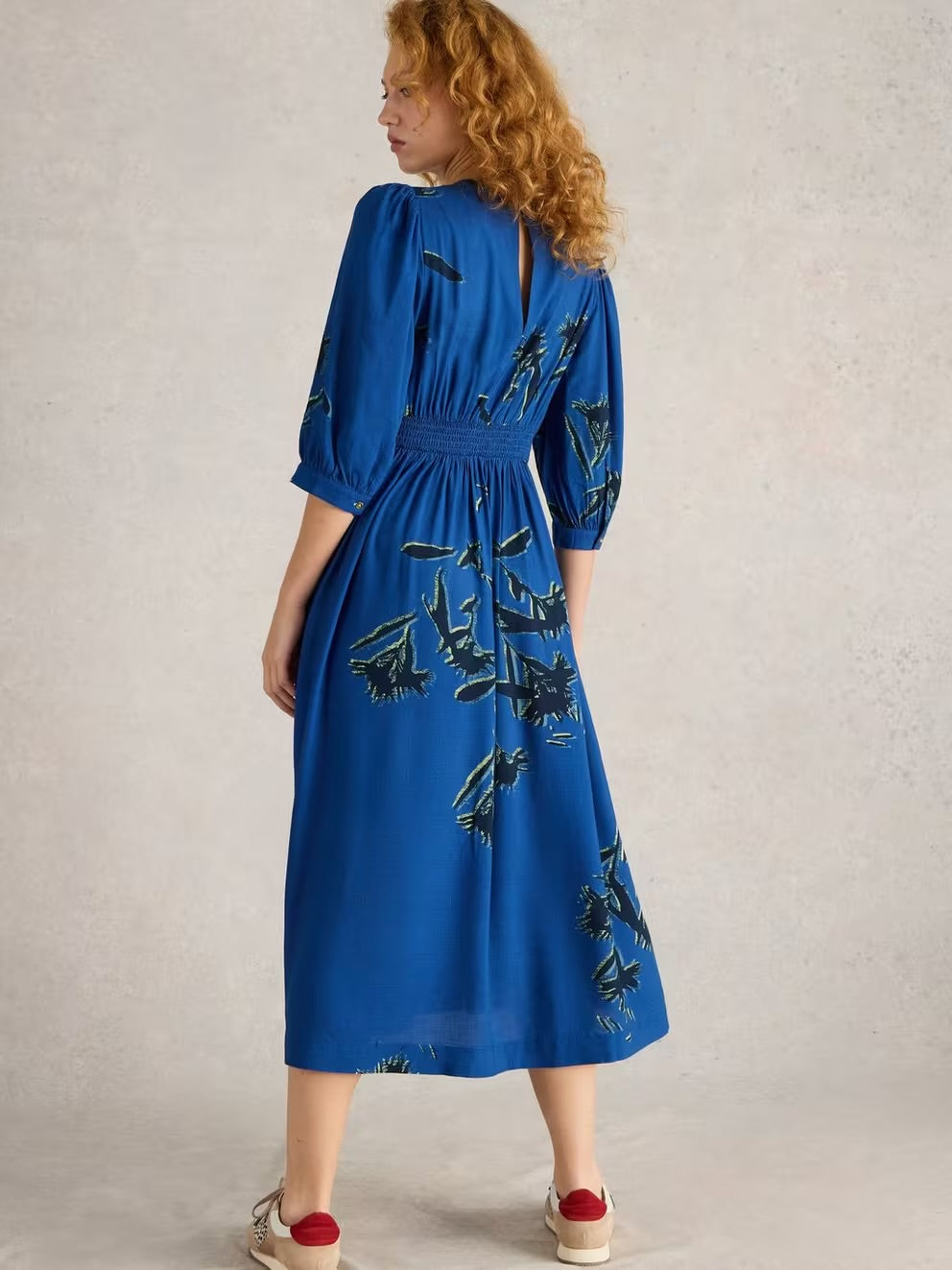 LUCY MIDI DRESS BLUE PRINT