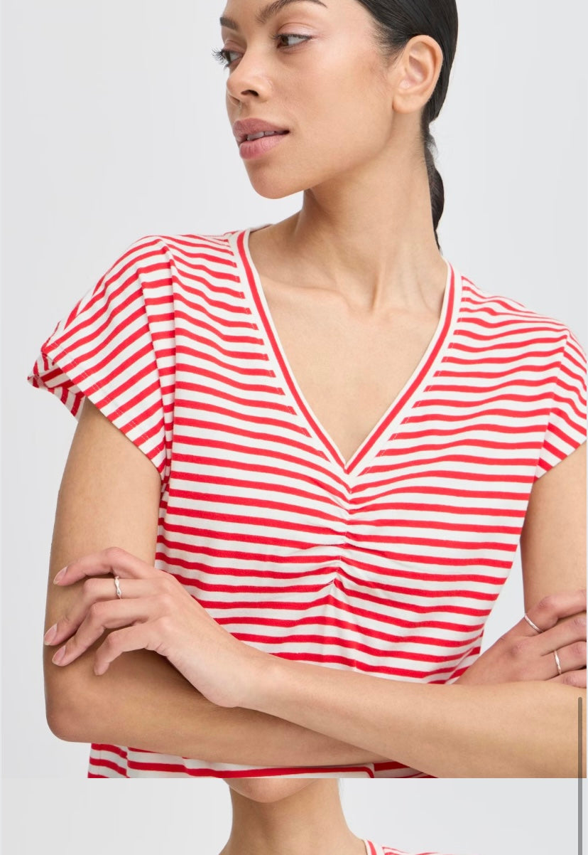 PANDINNA VNECK T-SHIRT PANDINNA FLAME STRIPE MIX