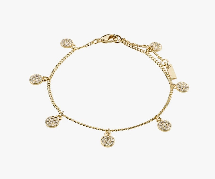 CHAYENNE RECYCLED GOLD PLATED CRYSTAL BRACELET