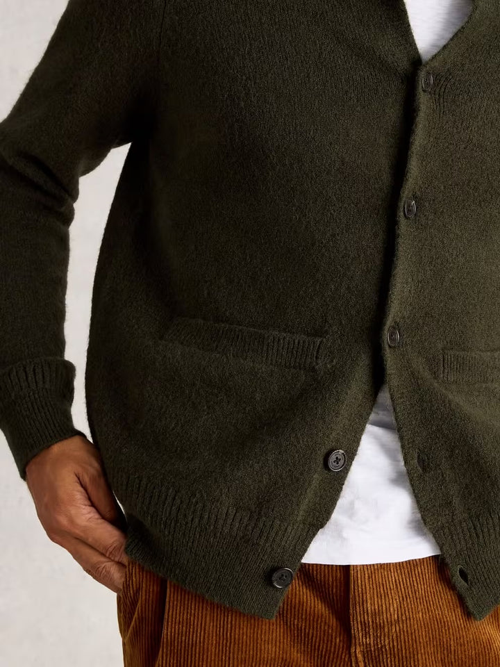 BOMBER CARDIGAN DARK GREEN