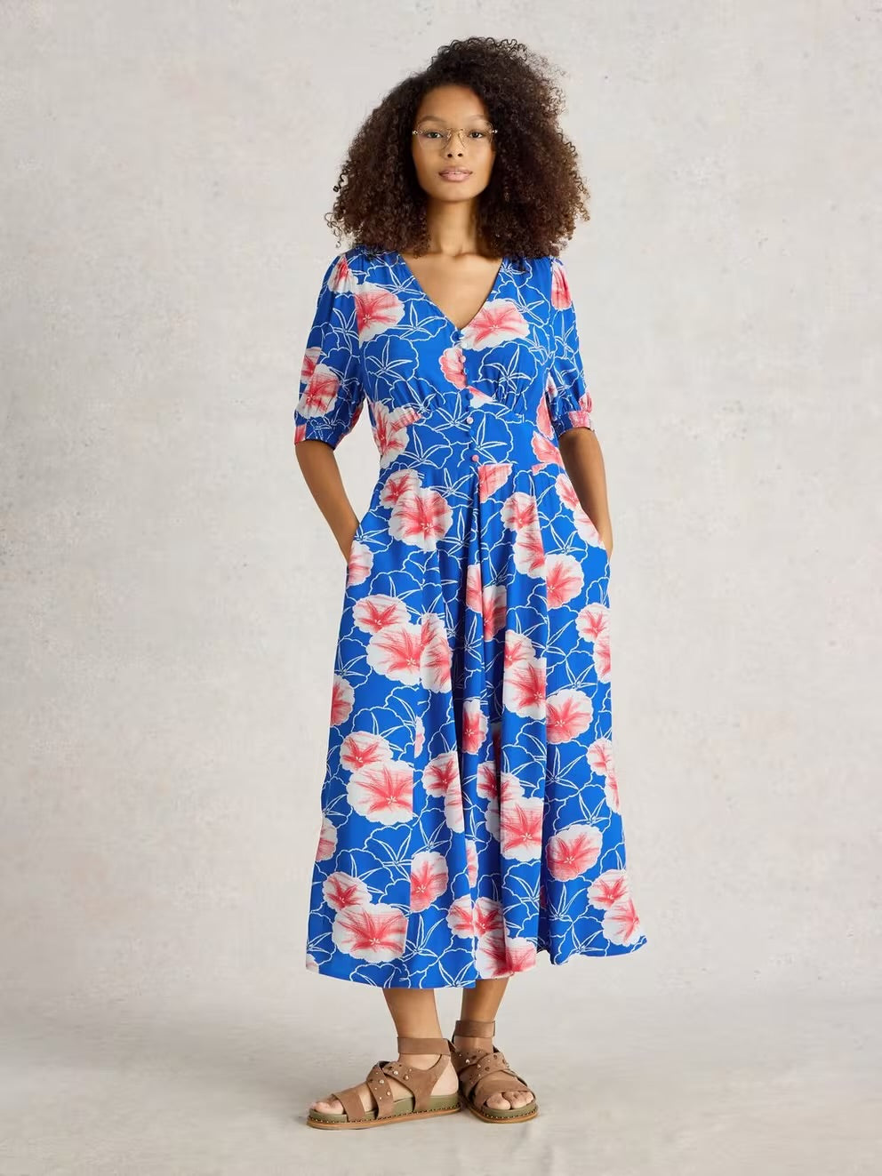BLUE PRINT HAZEL BIAS CUT DRESS