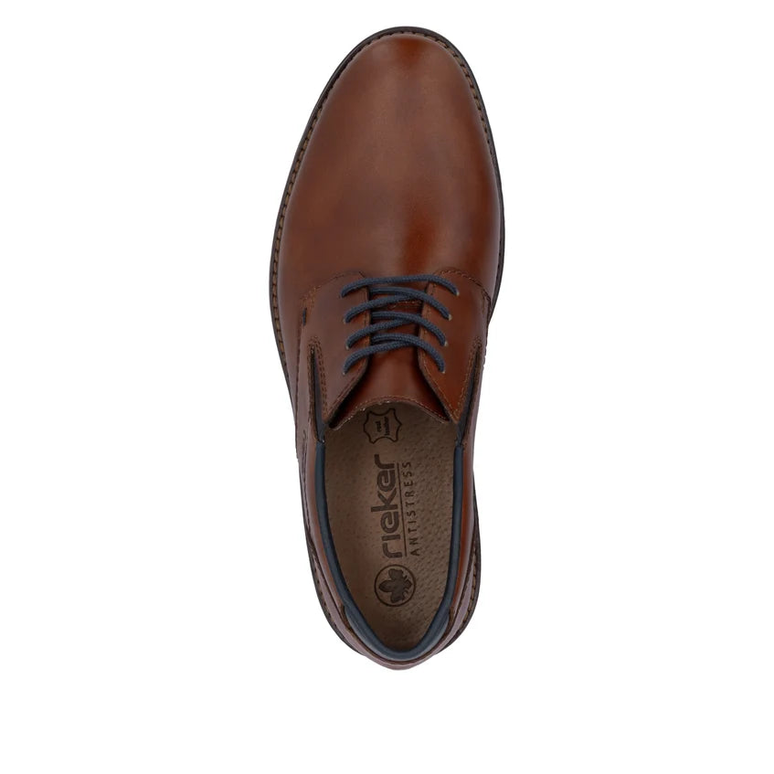 Rieker Men's Brown Leather Lace-Up Shoes 14621-24