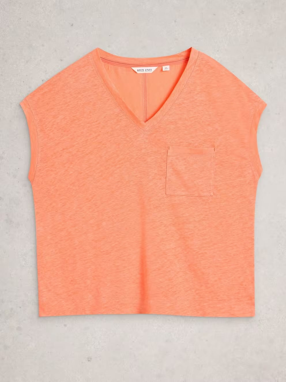 IRIS LINEN TEE MID CORAL