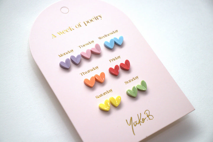 Stainless steel earrings - Hearts theme -