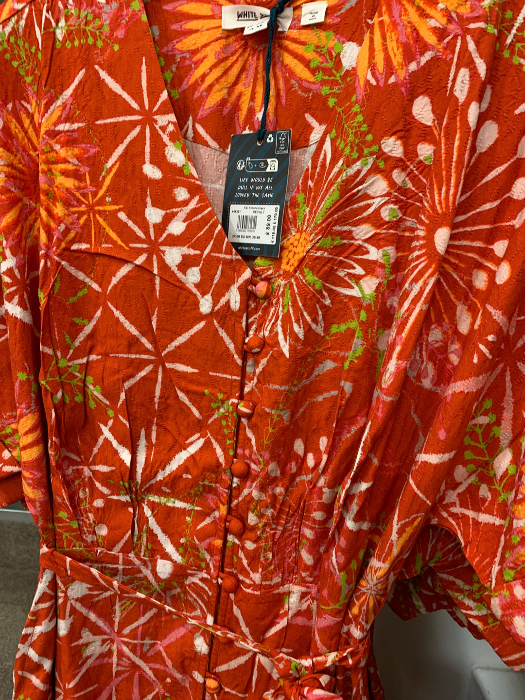 RED MULTI KIKI KIMONO DRESS