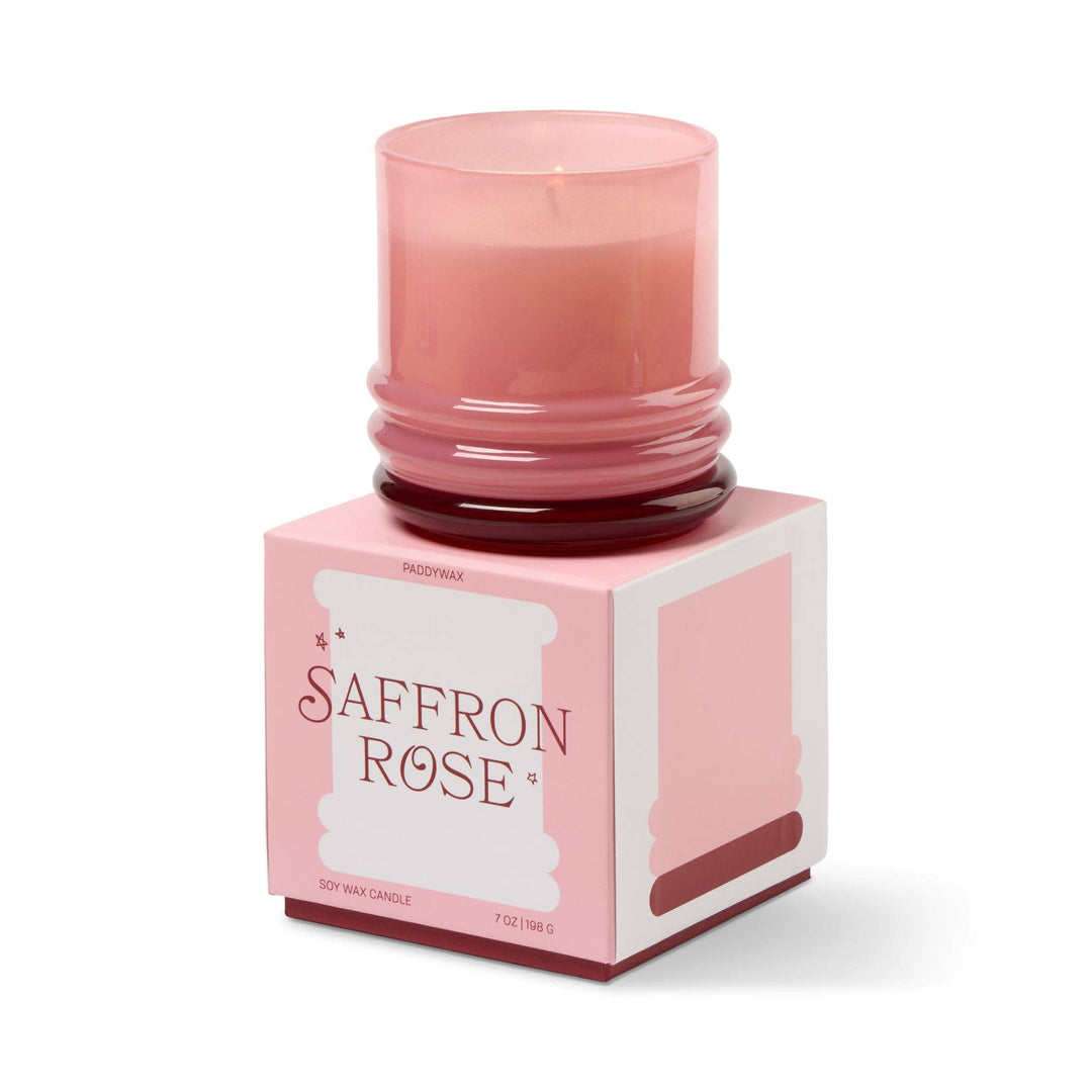 Paddywax Stack Glass Candle Pink - Saffron Rose