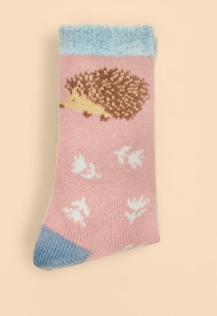 HAPPY HEDGEHOG PETAL COSY SOCKS