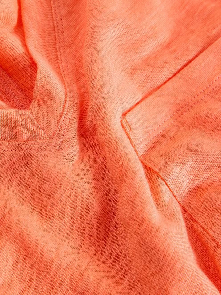 IRIS LINEN TEE MID CORAL