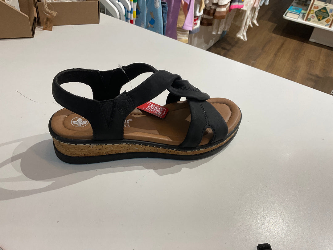 Rieker Women's Black Strappy Sandals V4161-00