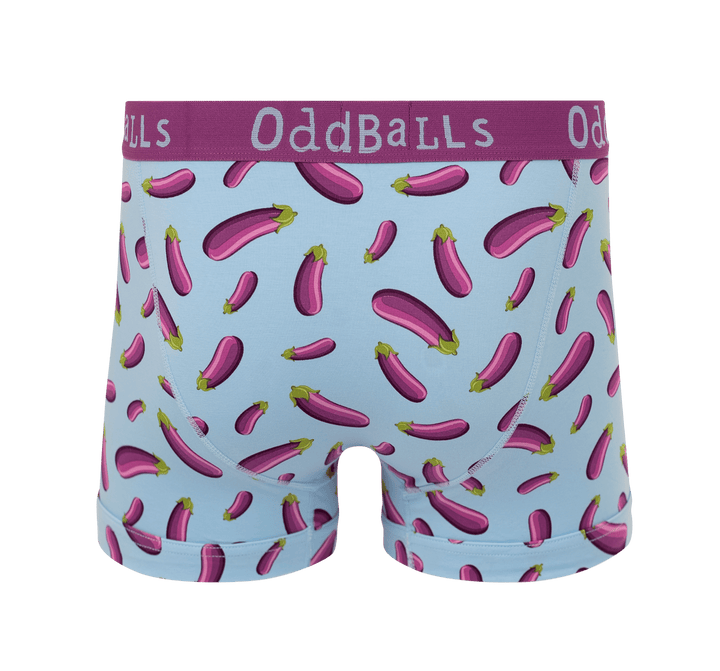 Aubergine - emoji®- Mens Cotton Boxer Shorts: Medium