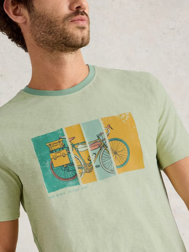 GREEN PRINT ABERSOCH BIKE GRAPHIC TEE