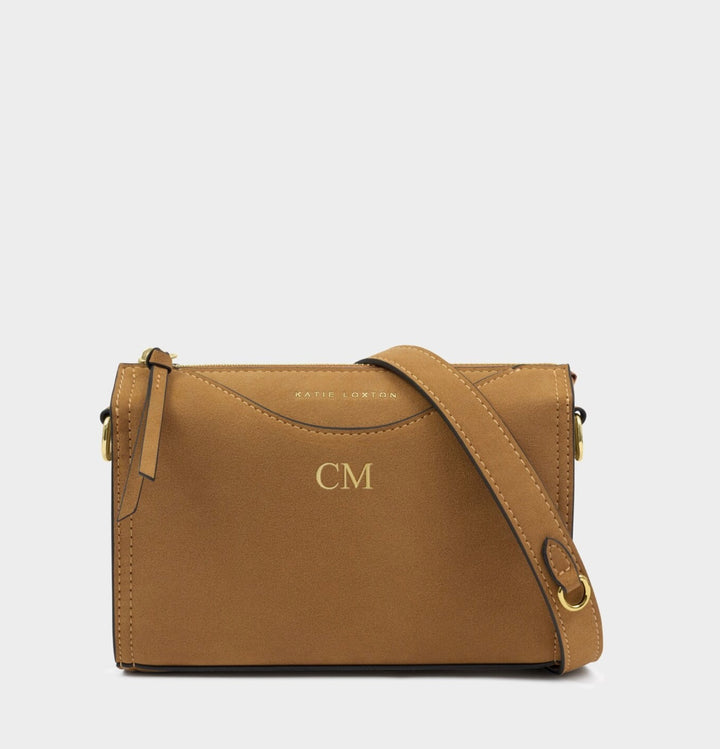 ALBA FAUX SUEDETTE CROSSBODY BAG | CARAMEL SUEDETTE