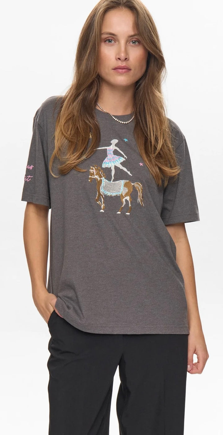 PRIMA OVERSIZE T-SHIRT DARK GREY MEL