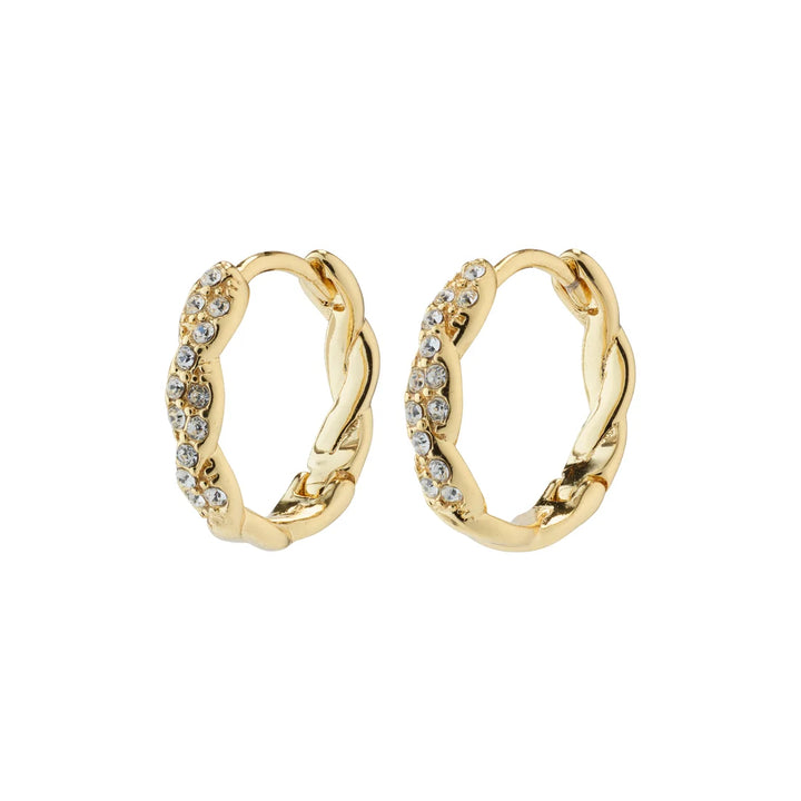 Ezo Twirled Crystal Hoops