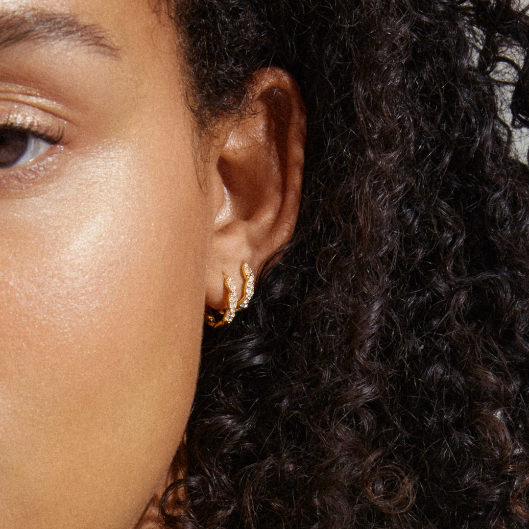 Ezo Twirled Crystal Hoops