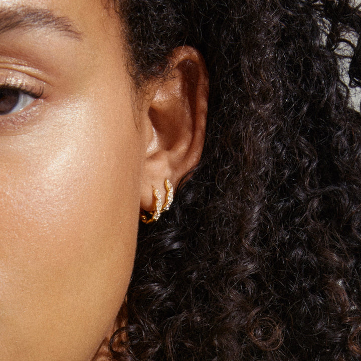 Ezo Twirled Crystal Hoops