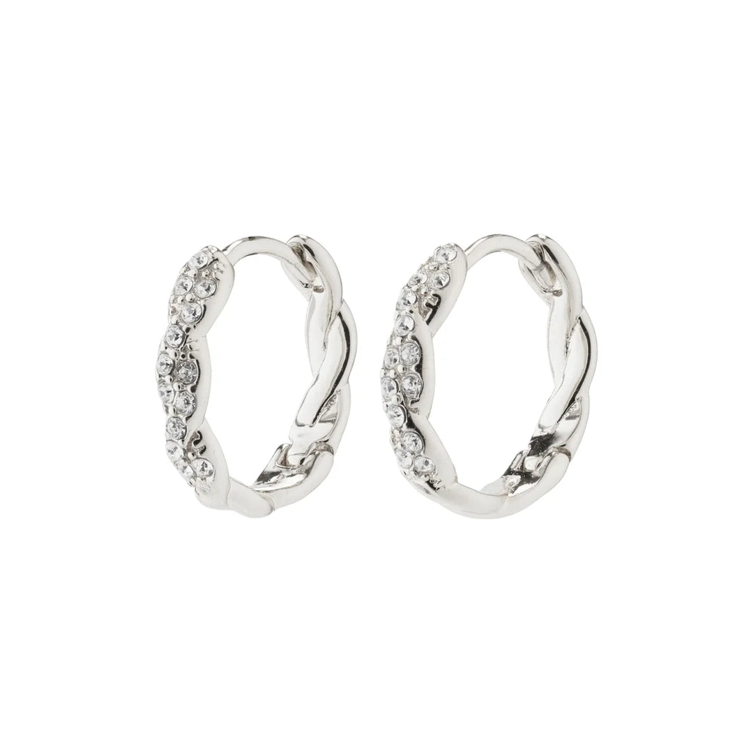 Ezo Twirled Crystal Hoops