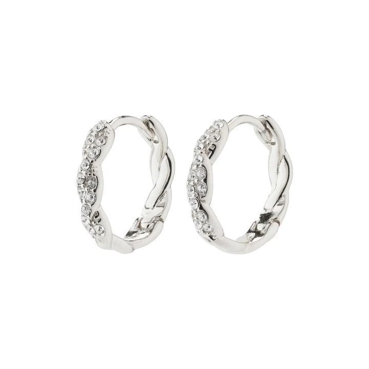 Ezo Twirled Crystal Hoops