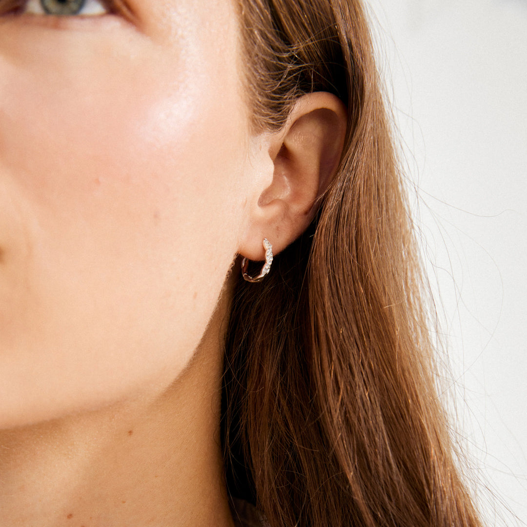 Ezo Twirled Crystal Hoops