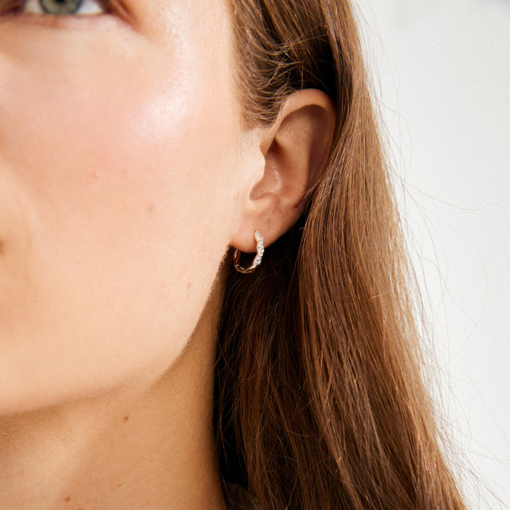 Ezo Twirled Crystal Hoops