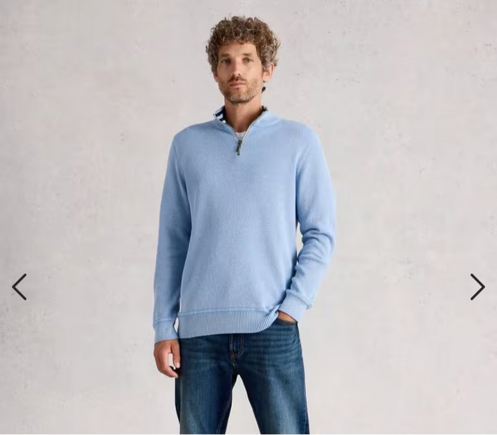 ATTADALE FUNNEL NECK JUMPER LIGHT BLUE