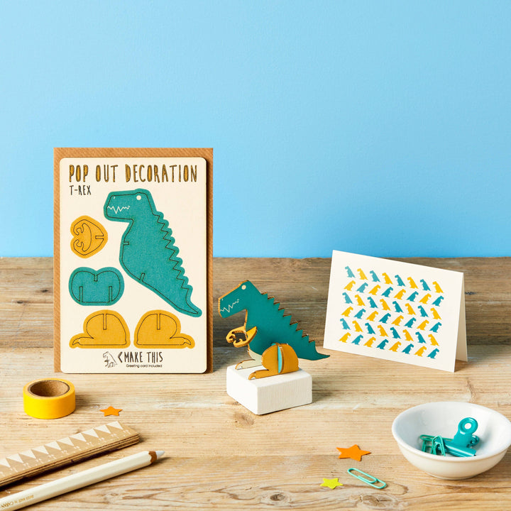 Pop Out T-Rex Greeting Card