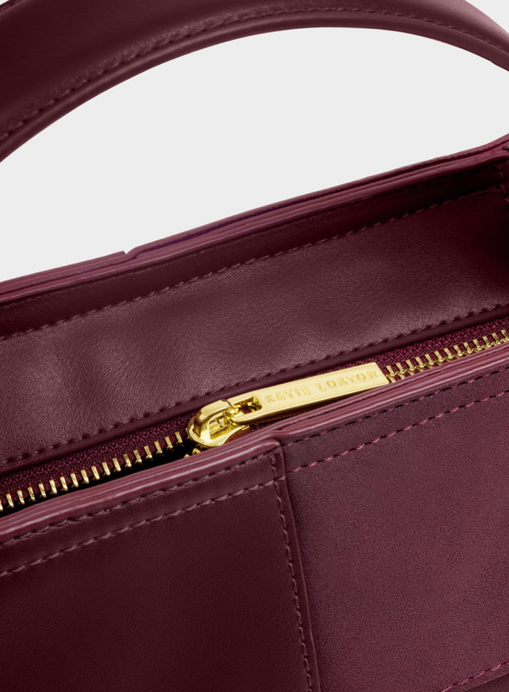TAYA WOVEN SUEDETTE TOP HANDLE
BAG| CHERRY
