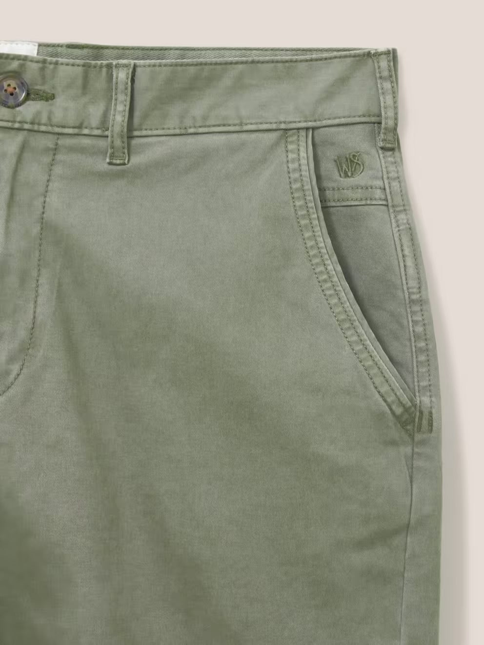 SUTTON ORGANIC CHINO SHORTS LIGHT GREEN