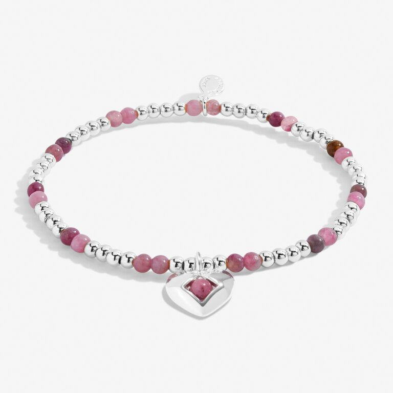 A LITTLE OCTOBER TOURMALINE BIRTHSTONE SILVER PLATED BRACELET