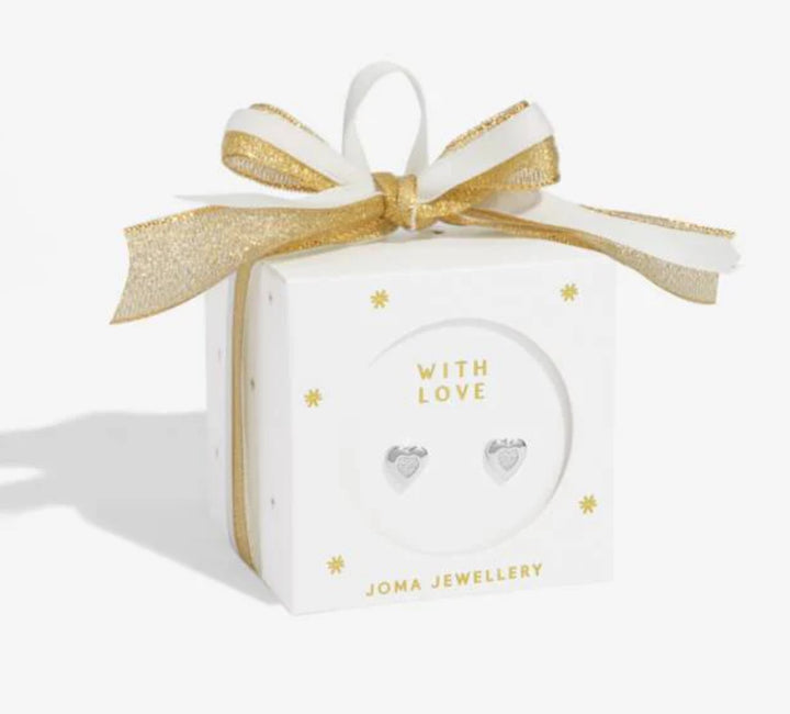 EARRING BAUBLE WITH LOVE SILVER PLATED STUDS
